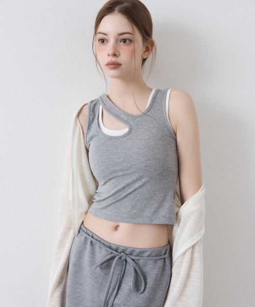 MIXXO MIXXO Cut-out Cap Tank Top