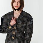 YCH LAYERED SAILOR-COLLAR JACKET BLACK (F23JK111BK)