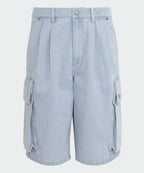 ADIDAS ADIDAS Denim Cargo Short Pants - Light Blue
