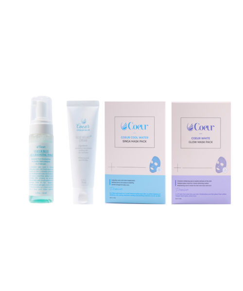 COEUR Kur Boosting Toner + Velvet Cream + Shina Mask Pack + White Glow Mask Pack