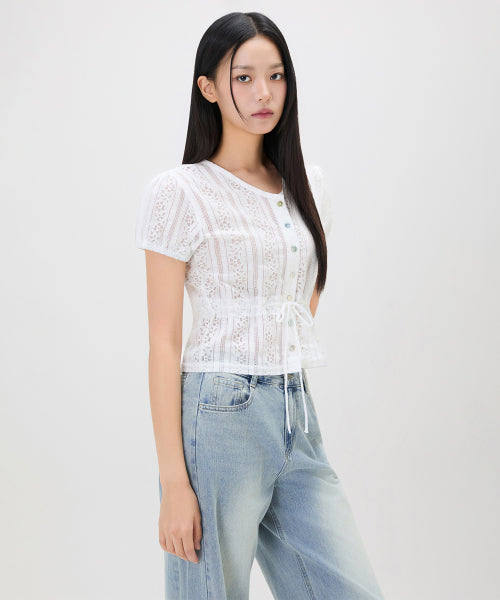 MIXXO MIXXO Lace String Blouse - C