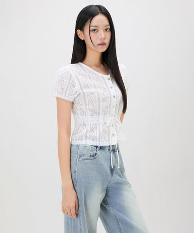 MIXXO Lace String Blouse - C