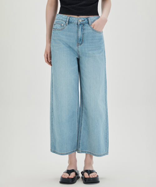 MIXXO MIXXO Cropped Wide Fit Denim - C