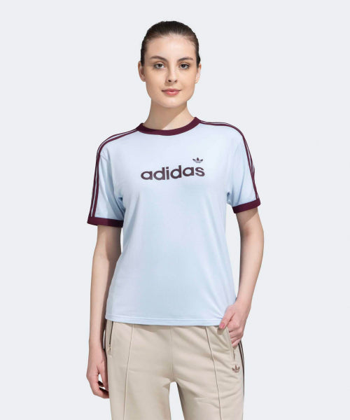 ADIDAS ADIDAS T-Shirt - Crystal Sky/Maroon