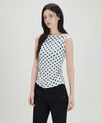MIXXO MIXXO T-Shirt Dot Boat Neck Sleeveless