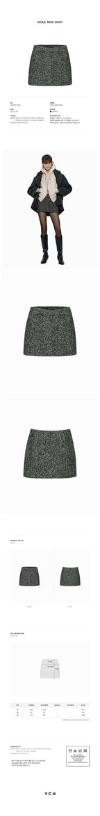 YCH WOOL MINI SKIRT BLACK (W24SK6121BK)