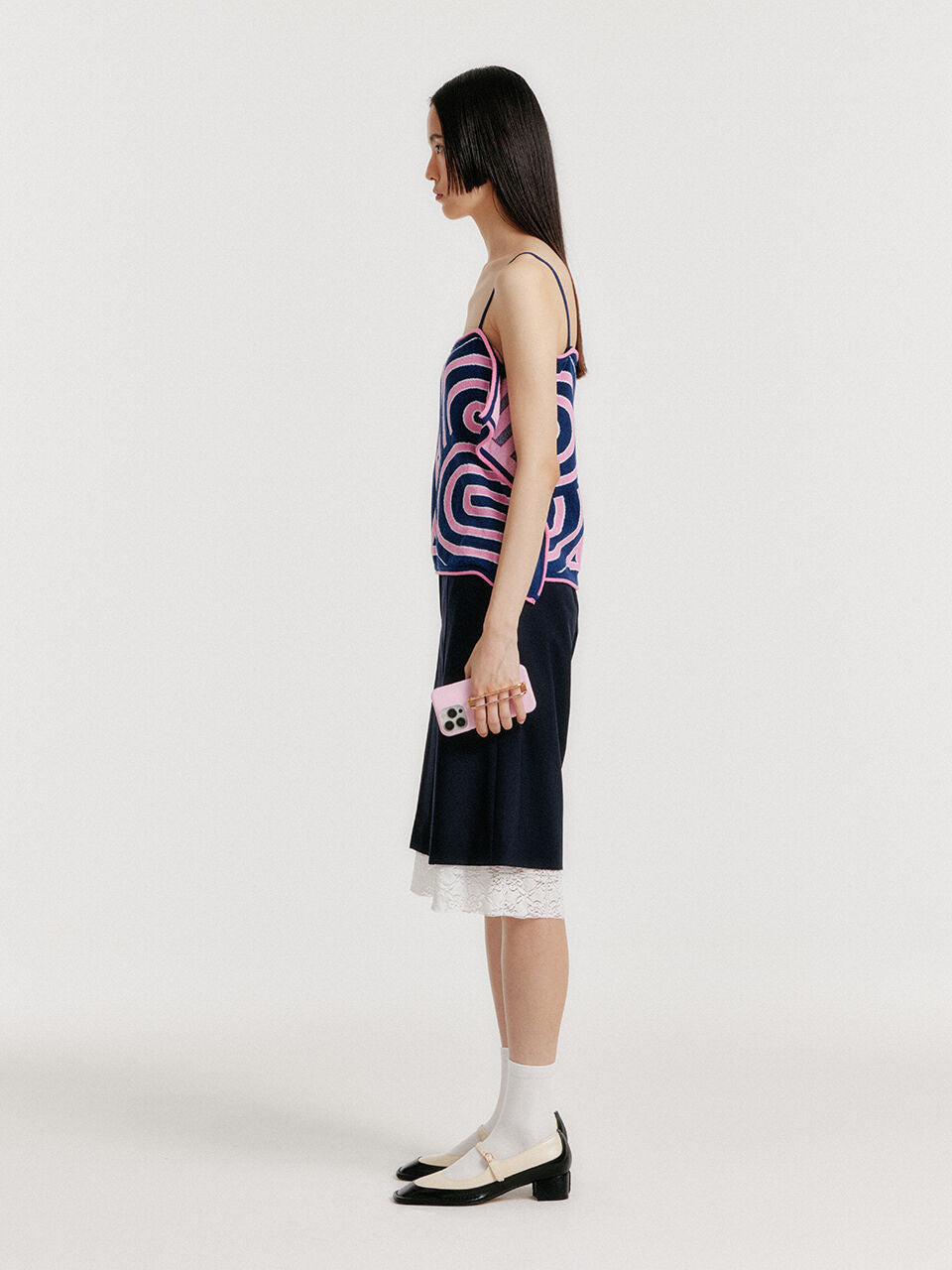 EENK YOON Sleeveless Logo Knit Top - Pink