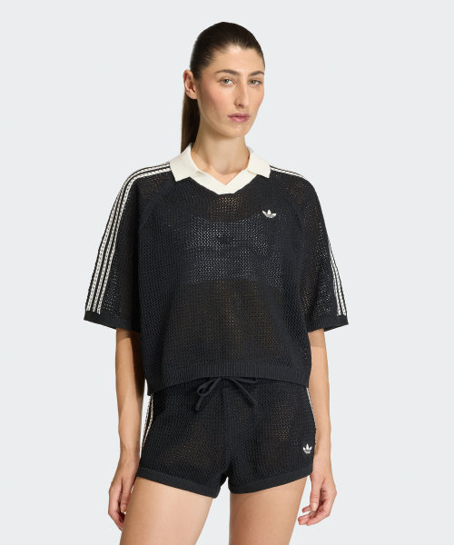 ADIDAS ADIDAS Knit Crochet Polo - Black