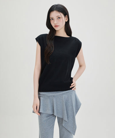 MIXXO Knitwear Boat Neck Short Sleeve