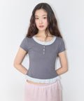 MIXXO MIXXO Pattern Frill Layered T-Shirt S