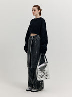 EENK XRI Fisherman Knit Crop Pullover - Black