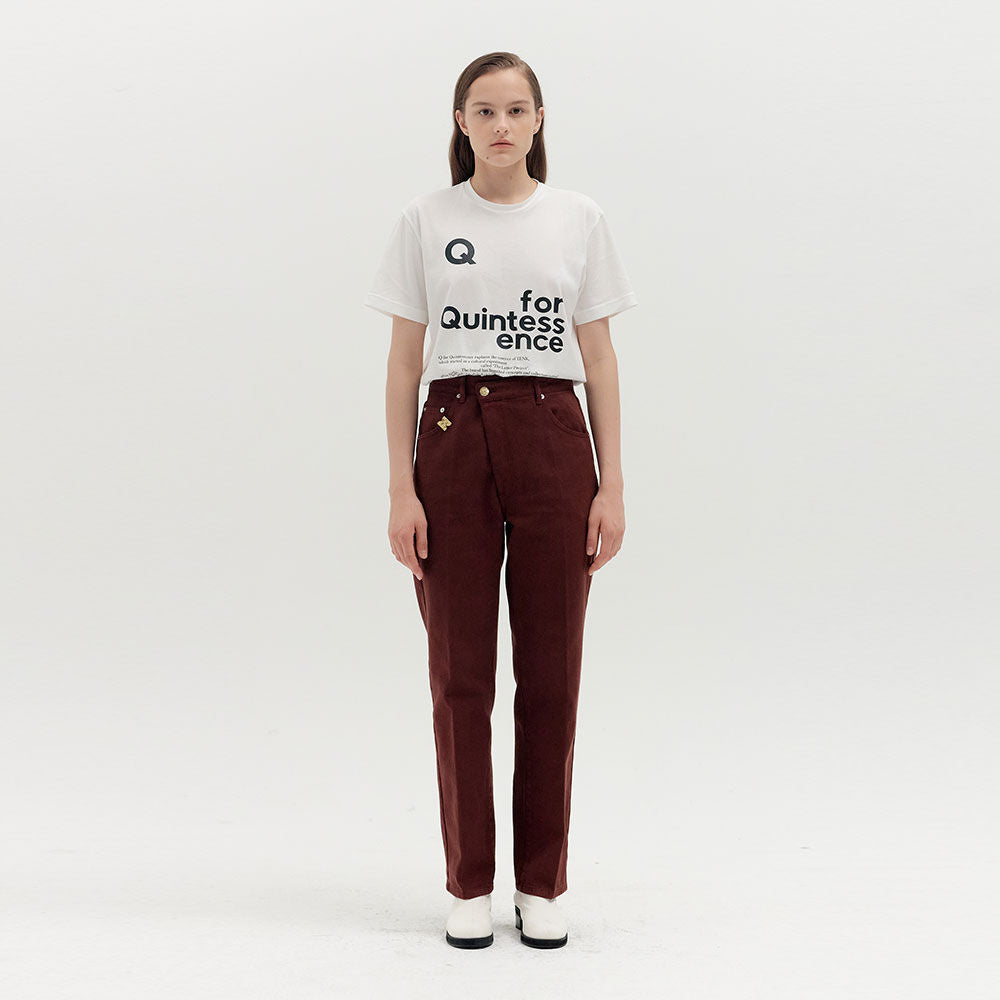 EENK EENK QENEVA Asymmetric Front Denim Pants - Brown