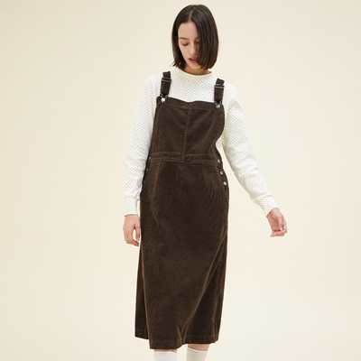 CHIQUITA Overall Skirt Corduroy Brown