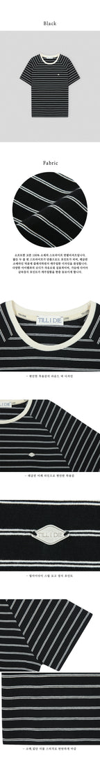 TILLIDIE Stripe cotton t-shirt TISU02TS02_black
