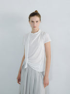 OVBEIGE SHEER TIE NECK T-SHIRTS_IVORY_OF2C2XTS02IVY
