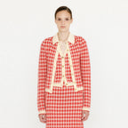 EENK EENK VINK Gingham Check Knit Shirt - Red/Ivory