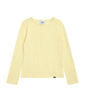 EMIS EMIS Summer Slub Henley Neck T-Shirt - Yellow