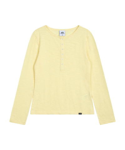 EMIS Summer Slub Henley Neck T-Shirt - Yellow