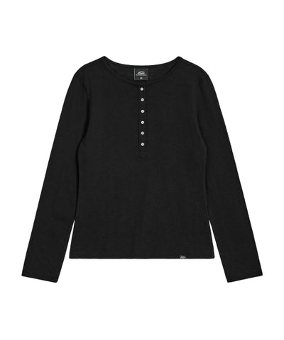 EMIS T-Shirt Henley Neck Black