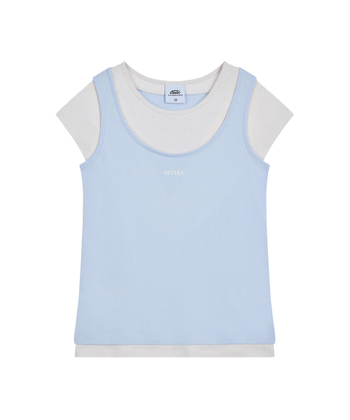 EMIS EMIS T-Shirt Layered Look - Pastel Blue