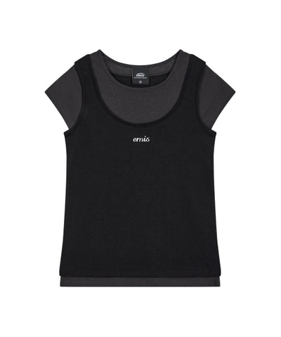 EMIS T-Shirt Layered Look - Black