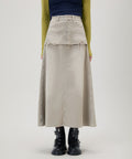 MIXXO MIXXO Layered Denim Long Skirt