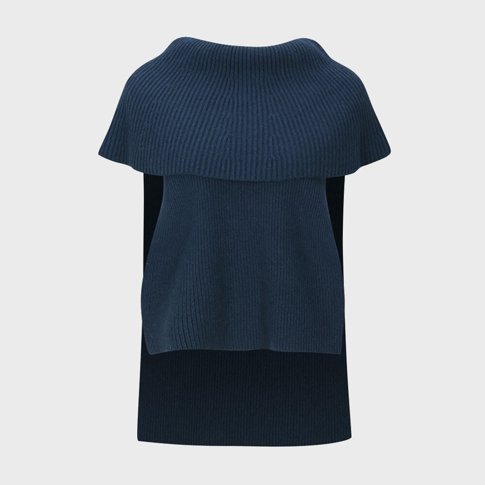 YCH OVERSIZED NECK CAPE NAVY (W24KT9081NV)