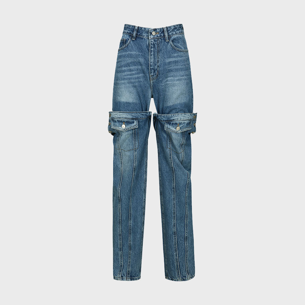 YCH LAYERED JEANS BLUE (W23DB702BL)
