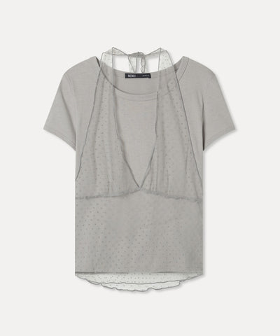 MIXXO T-Shirt Mesh Layered Short Sleeve (C, S)
