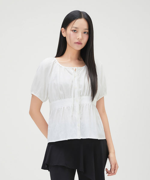 MIXXO MIXXO Shirt Tie Shirring Blouse