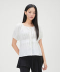 MIXXO MIXXO Shirt Tie Shirring Blouse