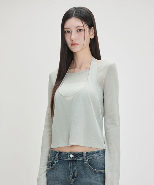MIXXO MIXXO Halterneck Layered Knit Women