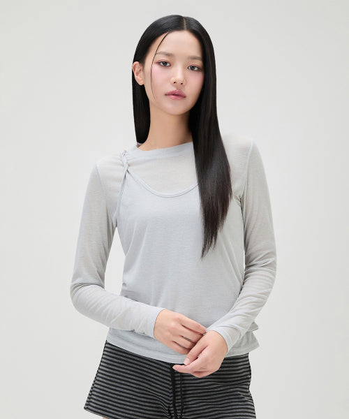 MIXXO MIXXO Twisted Layered Long Sleeve T-Shirt