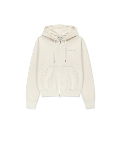 MATIN KIM Hoodie Zip Up in Ivory