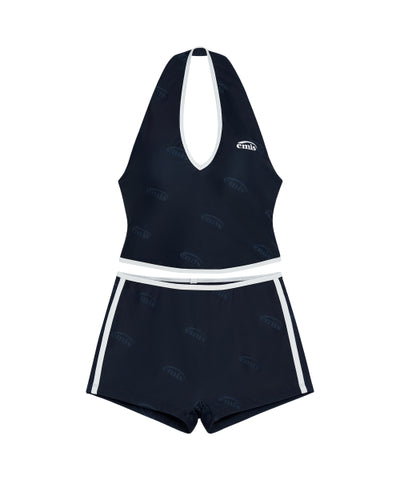 EMIS Halter Two-Piece Swim Set - Navy