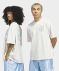 ADIDAS ADIDAS Basketball Crest Tee - White: Ice Blue