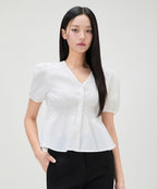 MIXXO MIXXO V-neck Shirring Blouse C