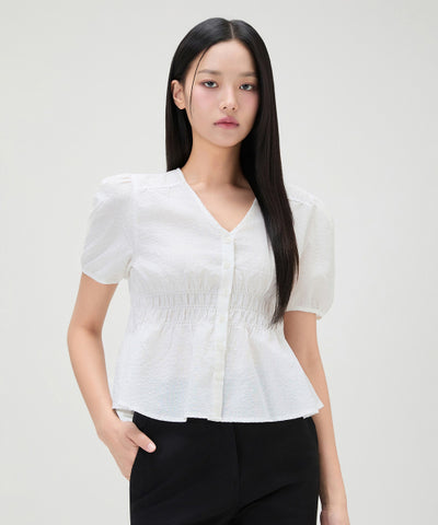 MIXXO V-neck Shirring Blouse C