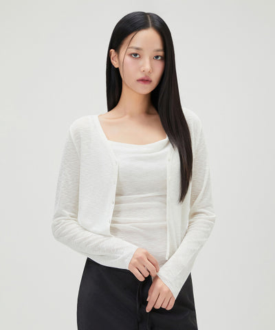 MIXXO Cardigan V-neck See-through