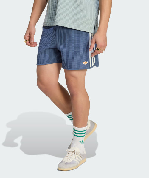 ADIDAS ADIDAS Waffle Knit Sprinter Shorts - Blue