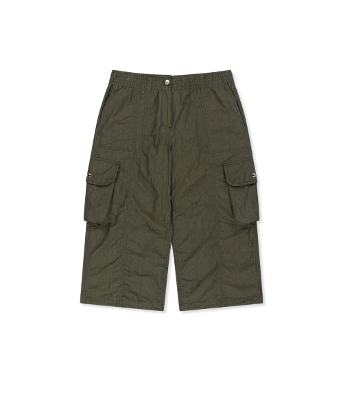 MATIN KIM MATIN KIM Crinkle Capri Pants Khaki
