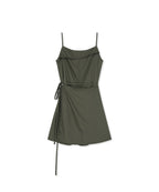 MATIN KIM MATIN KIM Sleeveless Wrap Dress Khaki