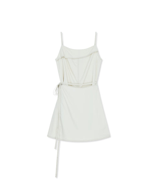 MATIN KIM MATIN KIM Sleeveless Wrap Dress Cream