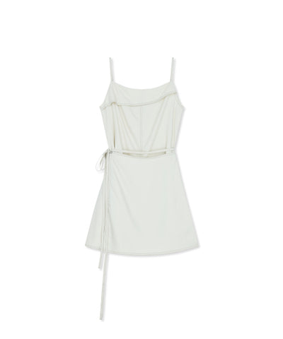 MATIN KIM Sleeveless Wrap Dress Cream