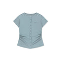 MATIN KIM MATIN KIM T-Shirt Side Shirring Button Top