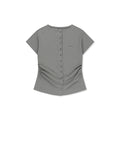 MATIN KIM MATIN KIM T-Shirt Side Shirring Button Top