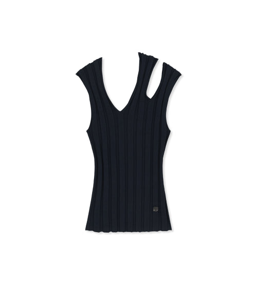 MATIN KIM MATIN KIM Cut Out Sleeveless Knit Top
