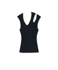 MATIN KIM MATIN KIM Cut Out Sleeveless Knit Top