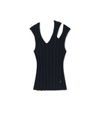 MATIN KIM MATIN KIM Cut Out Sleeveless Knit Top