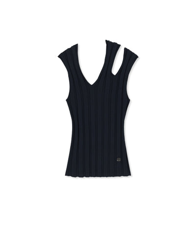MATIN KIM Cut Out Sleeveless Knit Top